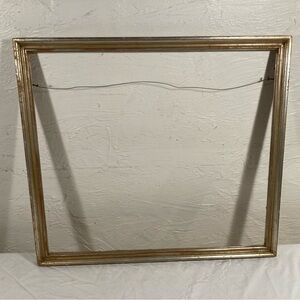 Vintage silver leaf wood custom art frame, gold accents, custom  no corner cuts
